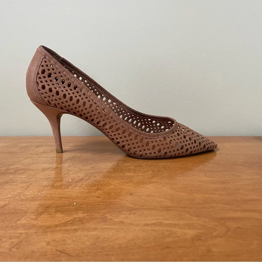SCHUTZ Tan Brown Neutral Perforated Heels - Picture 7 of 9
